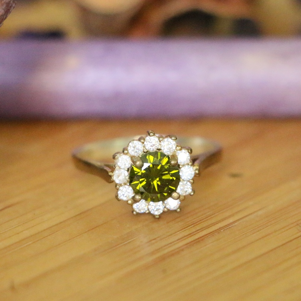 925 Sterling Silver Topaz Ring Size 6